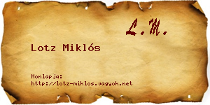 Lotz Miklós névjegykártya